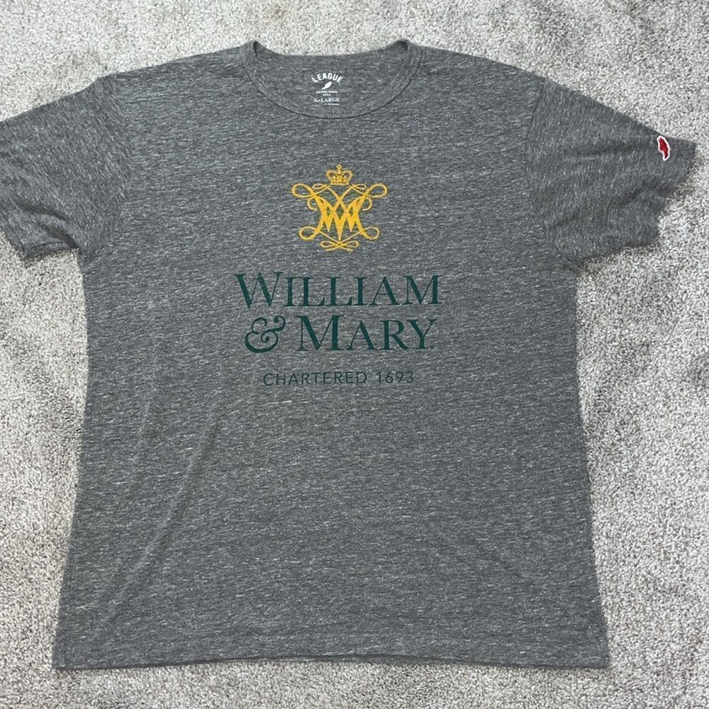 2019 men’s William & Mary College The League Vintage Style Gray T Shirt XL